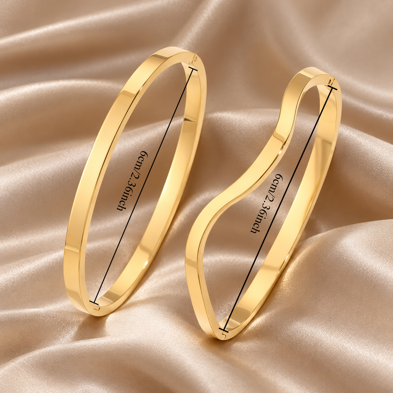 2pcs Men's 304 Stainless Steel Open Bangle Bracelet Set